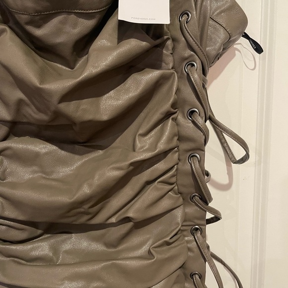 Forever 21 Olive Lace-Up Mini Dress - Picture 7 of 10